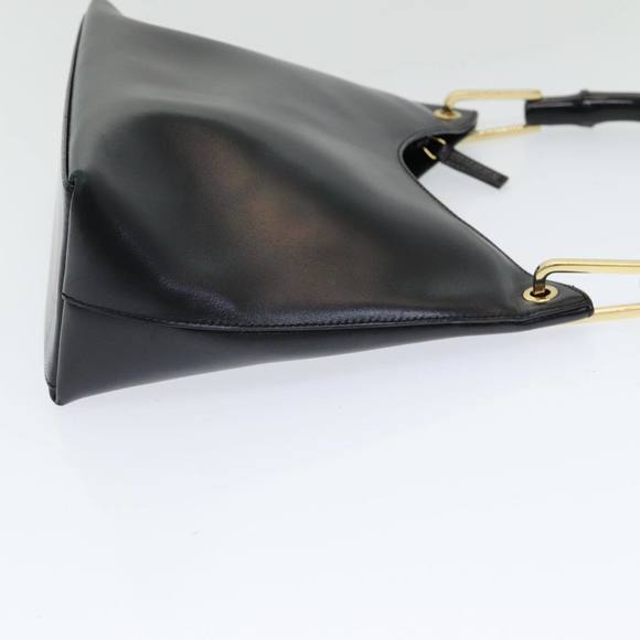 GUCCI Bamboo Hand Bag Leather Black 001 3008 000926 Auth 83723 - Picture 3 of 16